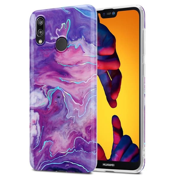 Huawei P20 LITE 2018 / NOVA 3E Suojakotelo Suojakuori valmistettu TPU silikoni kuvio mosaiikki