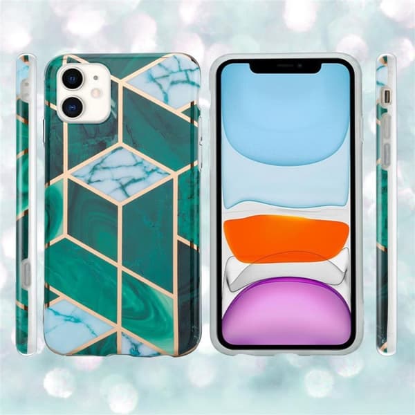 Lommebokdeksel til iPhone 11 Deksel av TPU-silikon med mosaikkmønster
