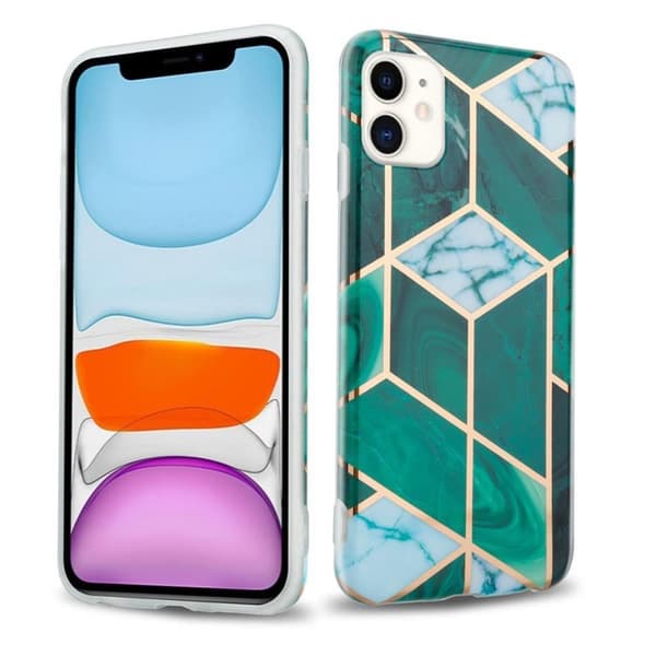 Lommebokdeksel til iPhone 11 Deksel av TPU-silikon med mosaikkmønster