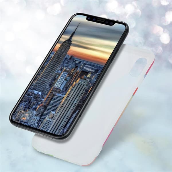 Lommebokdeksel til iPhone X / XS Deksel av TPU-silikon med mosaikkmønster