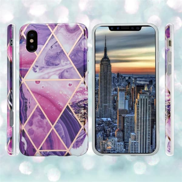 Lommebokdeksel til iPhone X / XS Deksel av TPU-silikon med mosaikkmønster