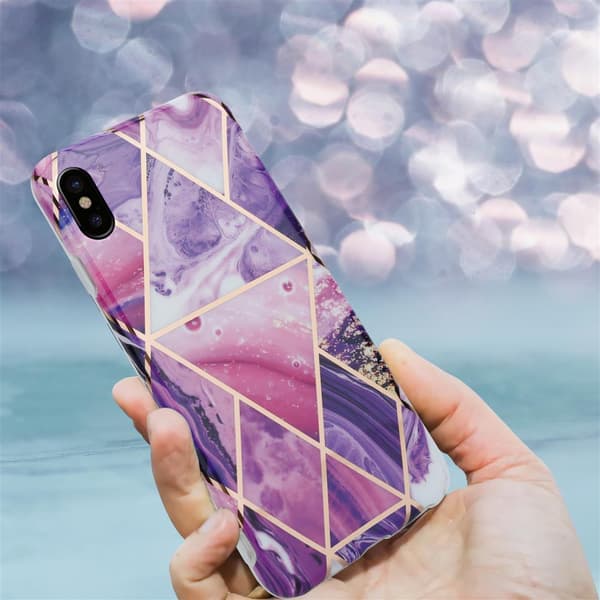 Lommebokdeksel til iPhone X / XS Deksel av TPU-silikon med mosaikkmønster