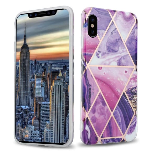 Lommebokdeksel til iPhone X / XS Deksel av TPU-silikon med mosaikkmønster