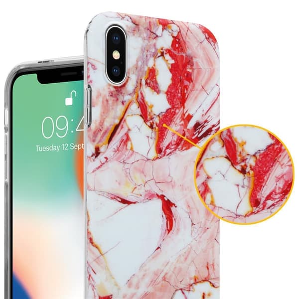 Lommebokdeksel til iPhone X / XS Deksel av TPU-silikon med mosaikkmønster