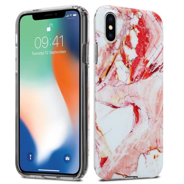 Lommebokdeksel til iPhone X / XS Deksel av TPU-silikon med mosaikkmønster