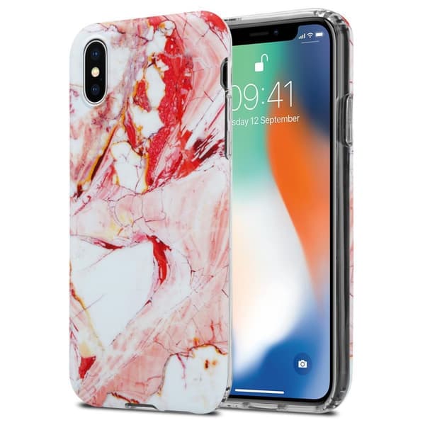 Lommebokdeksel til iPhone X / XS Deksel av TPU-silikon med mosaikkmønster