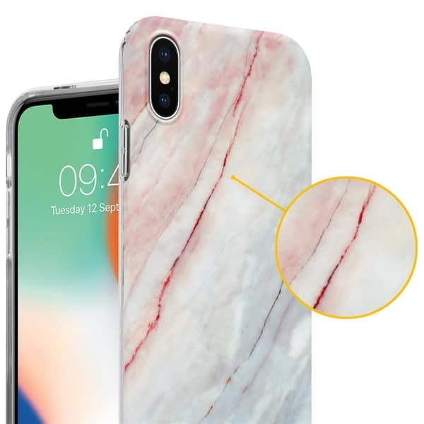 Lommebokdeksel til iPhone X / XS Deksel av TPU-silikon med mosaikkmønster