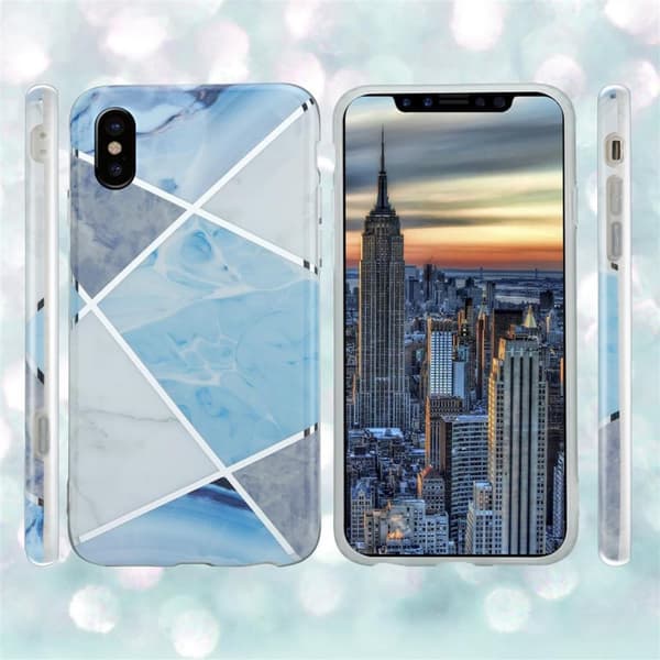 Lommebokdeksel til iPhone X / XS Deksel av TPU-silikon med mosaikkmønster
