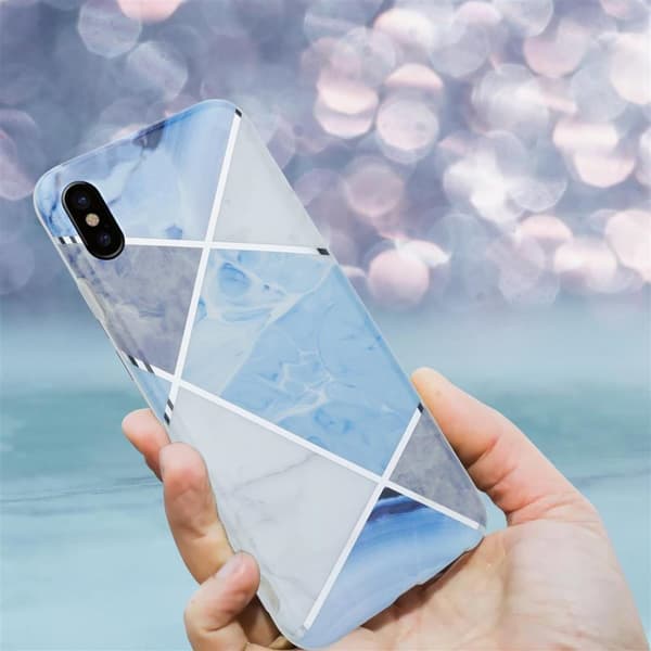Lommebokdeksel til iPhone X / XS Deksel av TPU-silikon med mosaikkmønster
