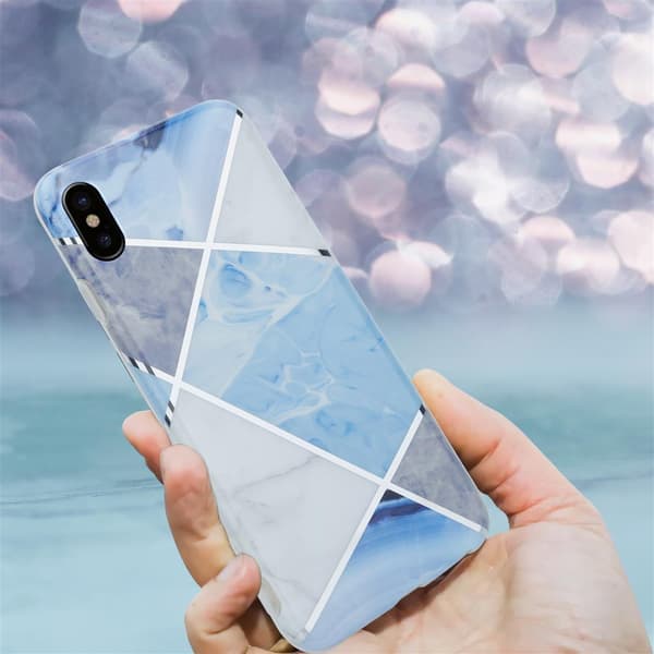 Lommebokdeksel til iPhone X / XS Deksel av TPU-silikon med mosaikkmønster