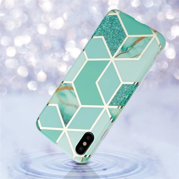 Lommebokdeksel til iPhone X / XS Deksel av TPU-silikon med mosaikkmønster