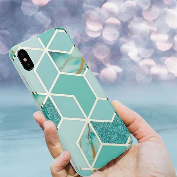 Lommebokdeksel til iPhone X / XS Deksel av TPU-silikon med mosaikkmønster