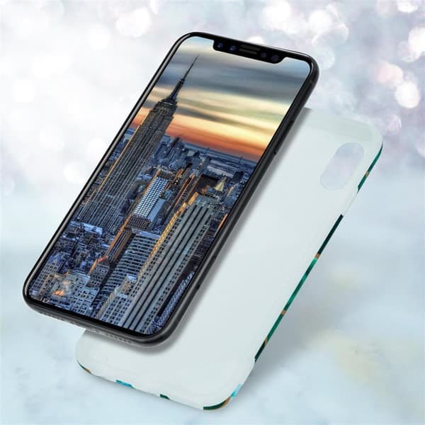 Lommebokdeksel til iPhone X / XS Deksel av TPU-silikon med mosaikkmønster