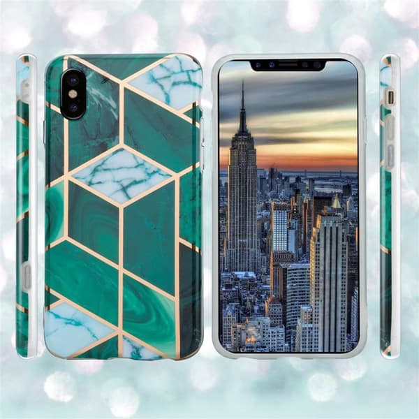 Lommebokdeksel til iPhone X / XS Deksel av TPU-silikon med mosaikkmønster