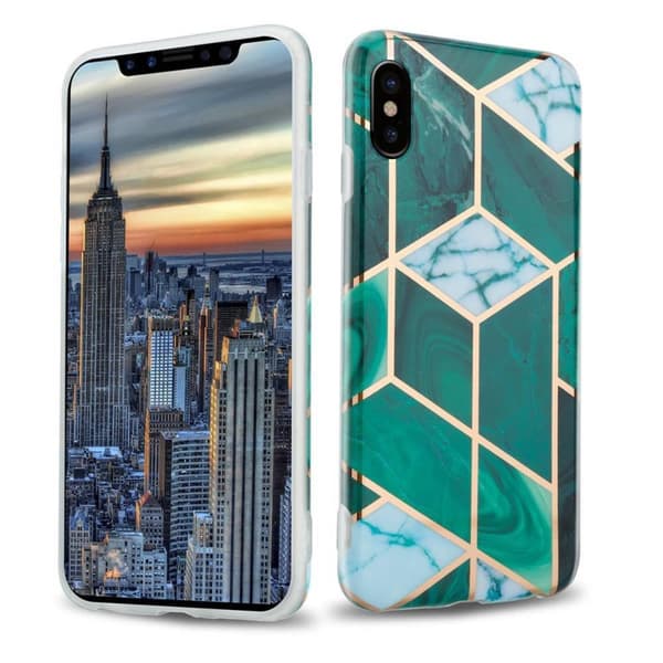 Lommebokdeksel til iPhone X / XS Deksel av TPU-silikon med mosaikkmønster