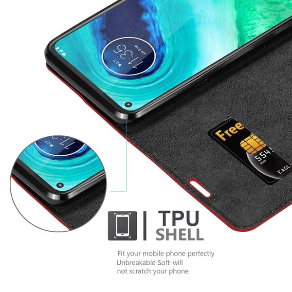Lommebokdeksel til Motorola MOTO G8 Deksel med magnetisk lukking, stativfunksjon og kortlomme
