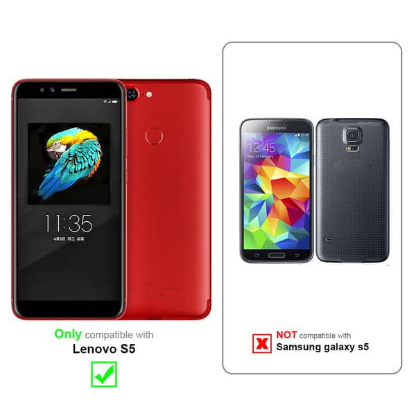 Lommebokdeksel til Lenovo S5 Deksel med magnetisk lukking, stativfunksjon og kortlomme