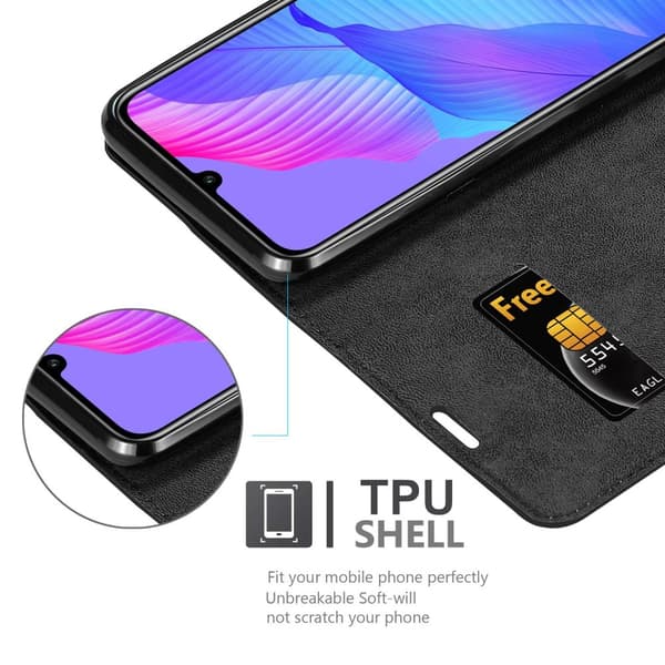 Huawei P SMART S Suojakotelo Suojakuori Lompakkokotelo Matkapuhelinkotelo jossa magneettisuljenta, jalusta-toiminto ja korttitasku