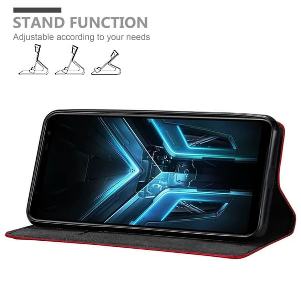 Lommebokdeksel til Asus ROG Phone 3 Deksel med magnetisk lukking, stativfunksjon og kortlomme