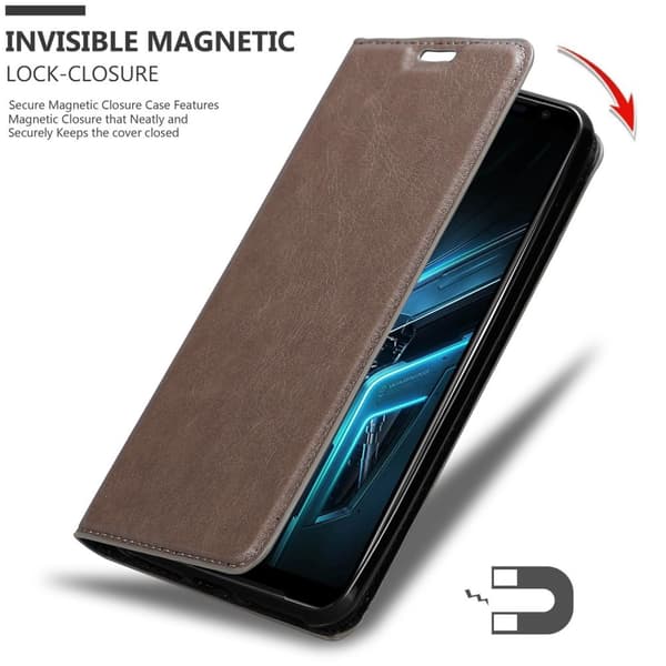 Lommebokdeksel til Asus ROG Phone 3 Deksel med magnetisk lukking, stativfunksjon og kortlomme