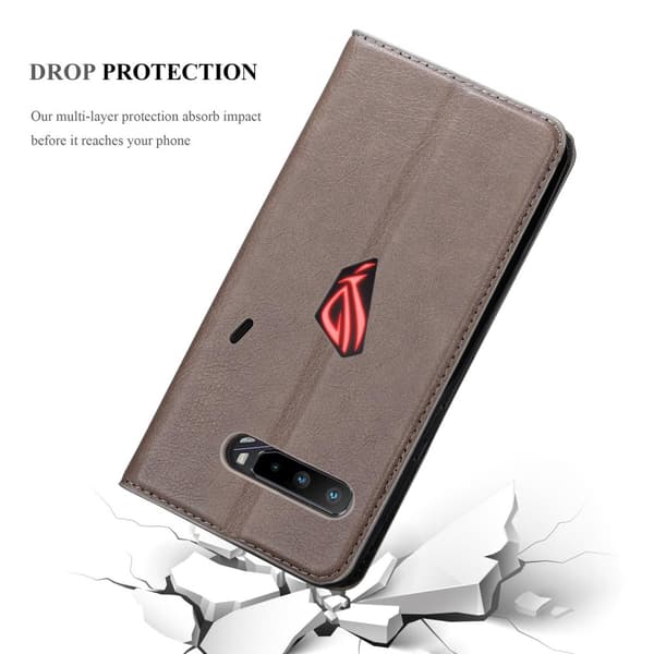 Lommebokdeksel til Asus ROG Phone 3 Deksel med magnetisk lukking, stativfunksjon og kortlomme