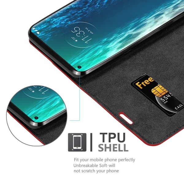 Motorola EDGE Fodral Skal Plånboksfodral Case med magnetisk stängning, ståfunktion och kortficka