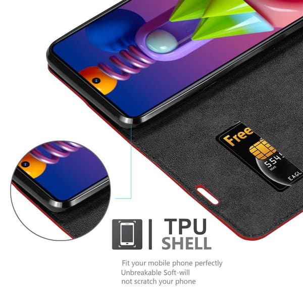 Samsung Galaxy M51 Fodral Skal Plånboksfodral Case med magnetisk stängning, ståfunktion och kortficka