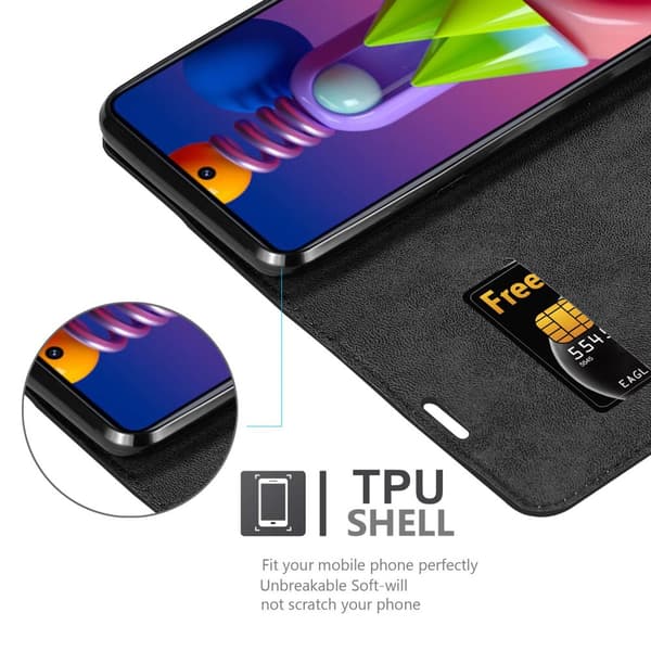 Samsung Galaxy M51 Fodral Skal Plånboksfodral Case med magnetisk stängning, ståfunktion och kortficka