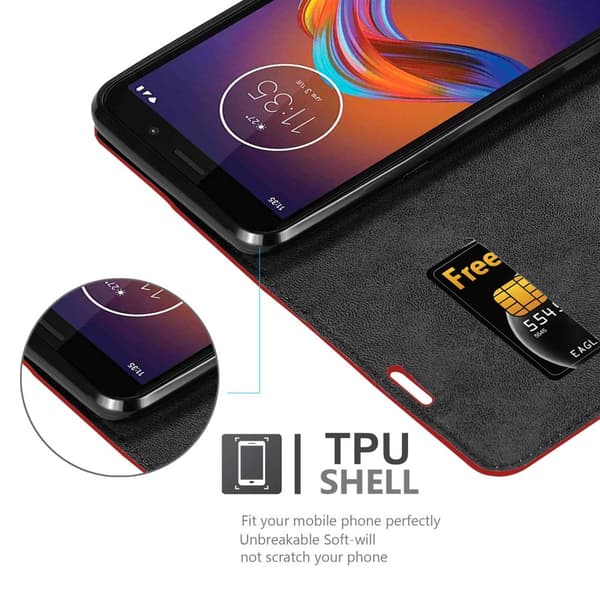 Motorola MOTO E6 PLAY Fodral Skal Plånboksfodral Case med magnetisk stängning, ståfunktion och kortficka