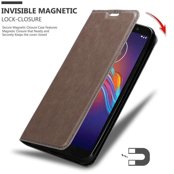 Motorola MOTO E6 PLAY Fodral Skal Plånboksfodral Case med magnetisk stängning, ståfunktion och kortficka