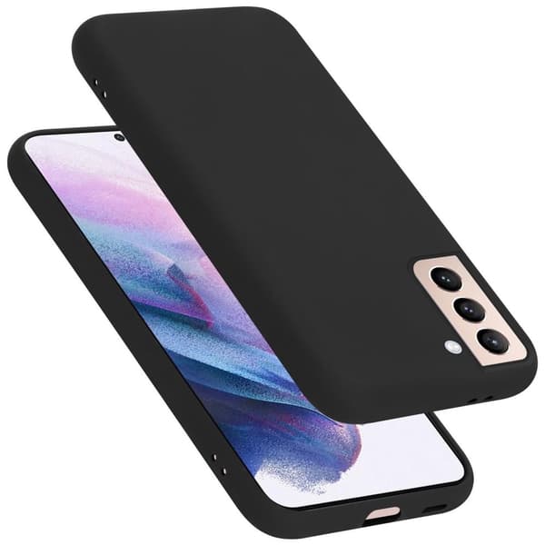 Samsung Galaxy S21 PLUS Suojakotelo Suojakuori valmistettu joustavasta TPU-silikonista LIQUID MUSTA