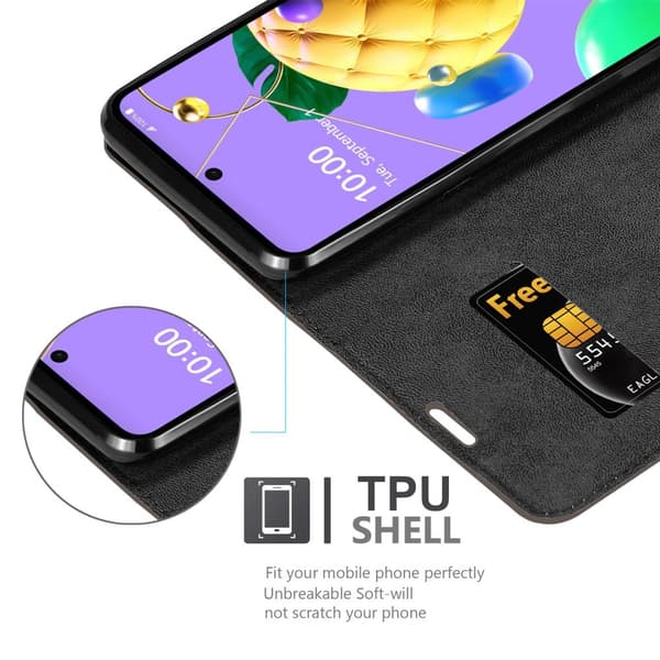 LG K52 / K62 / Q52 Fodral Skal Plånboksfodral Case med magnetisk stängning, ståfunktion och kortficka