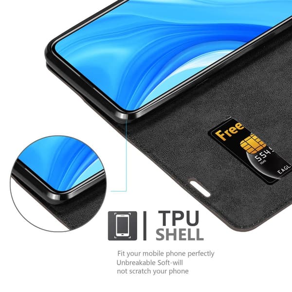 Huawei P SMART PRO Fodral Skal Plånboksfodral Case med magnetisk stängning, ståfunktion och kortficka