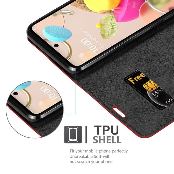 LG K42 Fodral Skal Plånboksfodral Case med magnetisk stängning, ståfunktion och kortficka