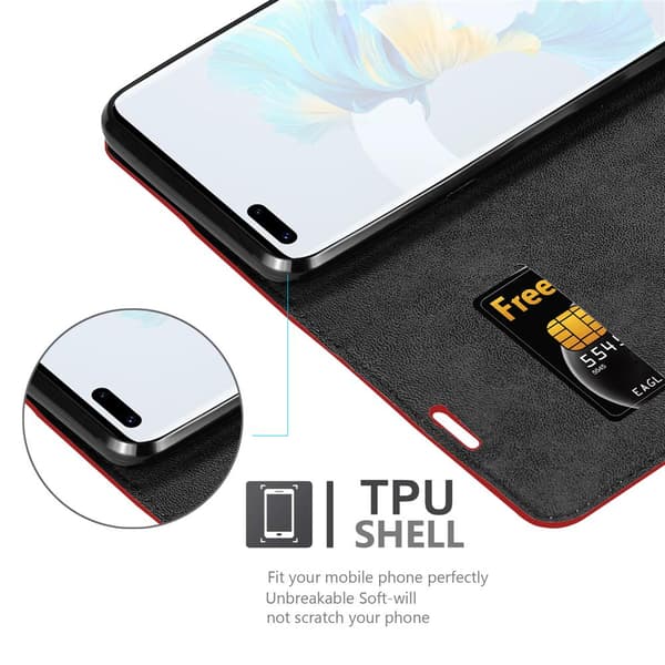 Huawei MATE 40 PRO Fodral Skal Plånboksfodral Case med magnetisk stängning, ståfunktion och kortficka