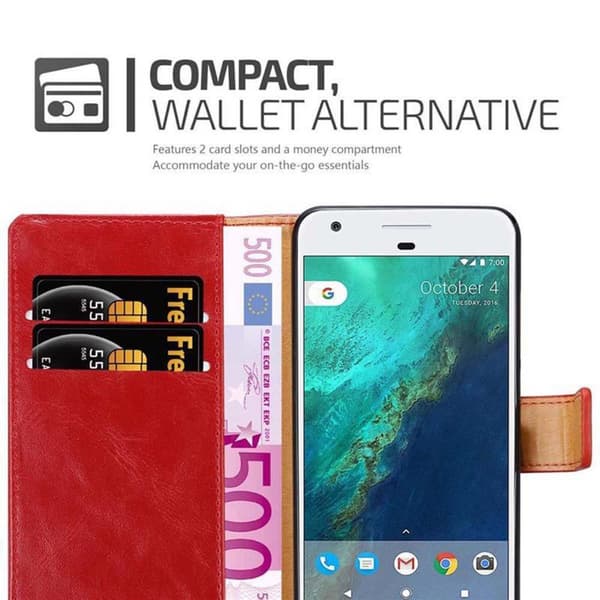 Google PIXEL Suojakotelo Suojakuori Lompakkokotelo Matkapuhelinkotelo jossa magneettisuljenta, jalusta-toiminto ja korttitasku