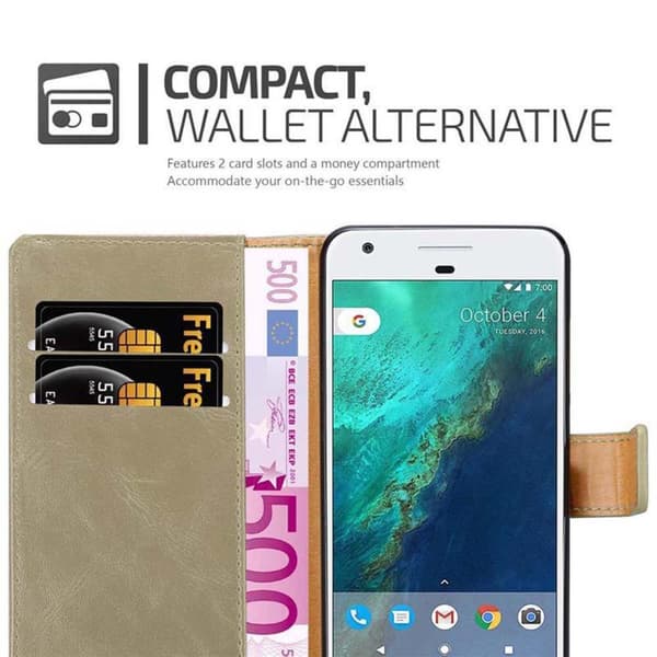 Google PIXEL Suojakotelo Suojakuori Lompakkokotelo Matkapuhelinkotelo jossa magneettisuljenta, jalusta-toiminto ja korttitasku