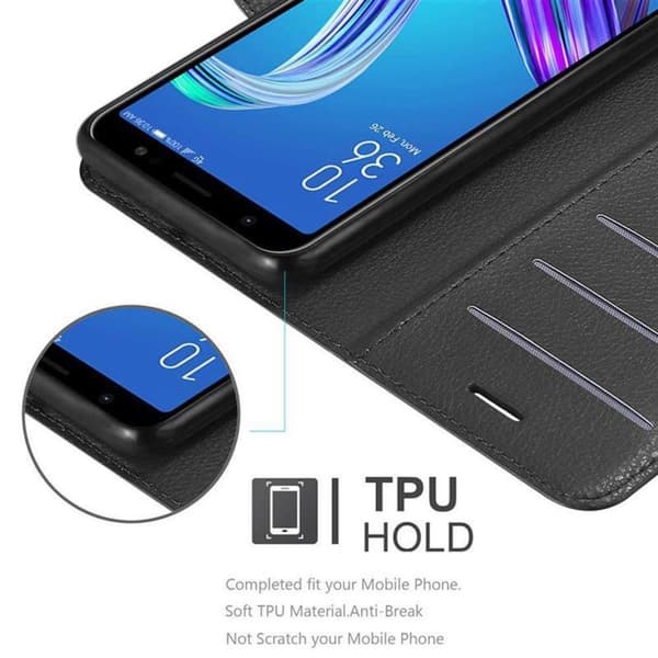 Deksel til Asus ZenFone MAX PRO M1 (6 tommer) Lommebokdeksel med magnetisk lukking, stativfunksjon og kortlomme