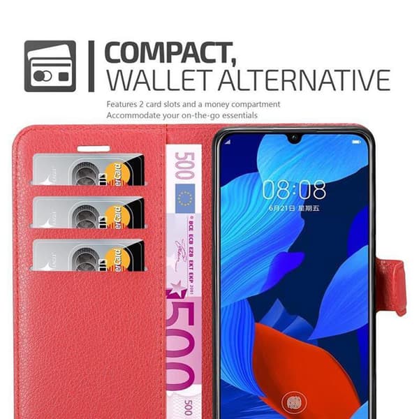 Huawei NOVA 5 / 5 PRO Plånboksfodral Fodral Skal Case med magnetisk stängning, ståfunktion och kortplats