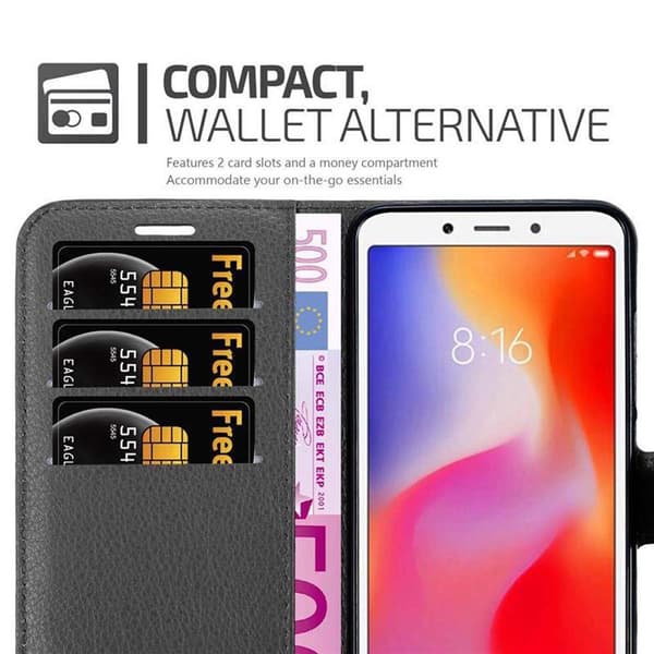 Xiaomi RedMi 6A Suojakotelo Lompakkokotelo Matkapuhelinkotelo Suojakuori jossa magneettisuljenta, jalusta-toiminto ja korttitasku