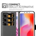 Miniatyrbilde 4 av 7: Deksel til Xiaomi RedMi 6 Lommebokdeksel med magnetisk lukking, stativfunksjon og kortlomme