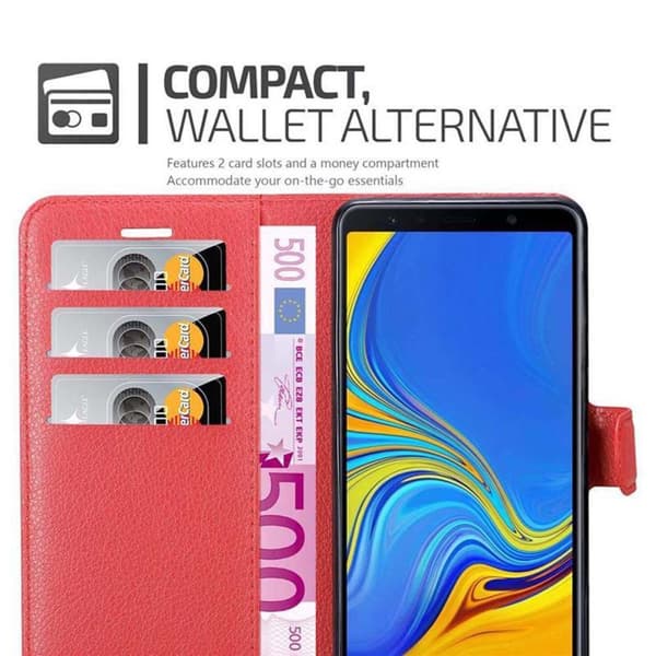 Samsung Galaxy A7 2018 Suojakotelo Lompakkokotelo Matkapuhelinkotelo Suojakuori jossa magneettisuljenta, jalusta-toiminto ja korttitasku