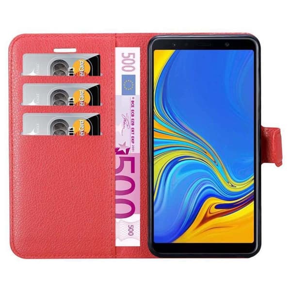 Samsung Galaxy A7 2018 Suojakotelo Lompakkokotelo Matkapuhelinkotelo Suojakuori jossa magneettisuljenta, jalusta-toiminto ja korttitasku