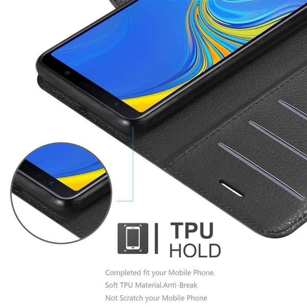 Samsung Galaxy A7 2018 Suojakotelo Lompakkokotelo Matkapuhelinkotelo Suojakuori jossa magneettisuljenta, jalusta-toiminto ja korttitasku