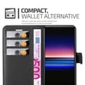 Pikkukuva 4 / 9: Sony Xperia 1 / Xperia XZ4 Suojakotelo Lompakkokotelo Matkapuhelinkotelo Suojakuori jossa magneettisuljenta, jalusta-toiminto ja korttitasku