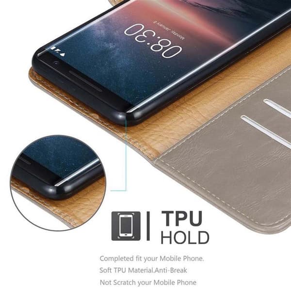 Nokia 8 Sirocco Plånboksfodral Skal Mobilskyddmed magnetisk stängning, ståfunktion och kortficka