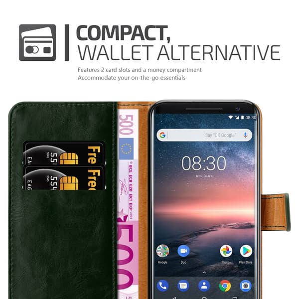 Nokia 8 Sirocco Plånboksfodral Skal Mobilskyddmed magnetisk stängning, ståfunktion och kortficka
