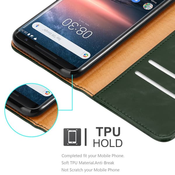 Nokia 8 Sirocco Plånboksfodral Skal Mobilskyddmed magnetisk stängning, ståfunktion och kortficka