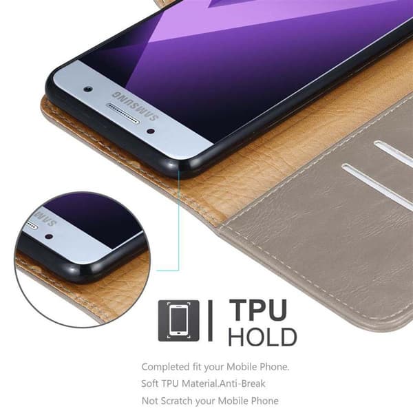 Samsung Galaxy A7 2017 Suojakotelo Suojakuori Lompakkokotelo Matkapuhelinkotelo jossa magneettisuljenta, jalusta-toiminto ja korttitasku