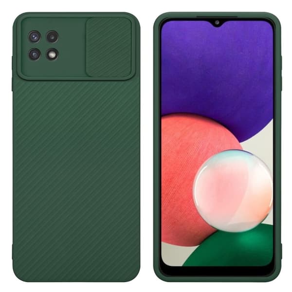 Deksel til Samsung Galaxy A22 5G med kamerabeskyttelse Bonbon Grønn